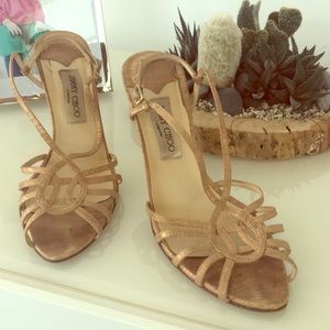 Jimmy Choo strappy gold sandals